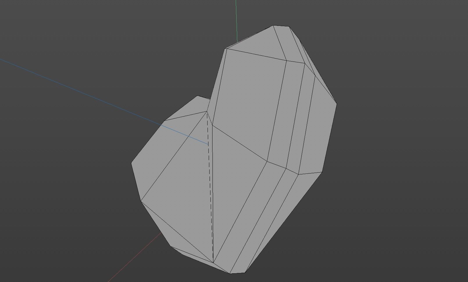 Low poly hearth polygonal heart 3D print model_1