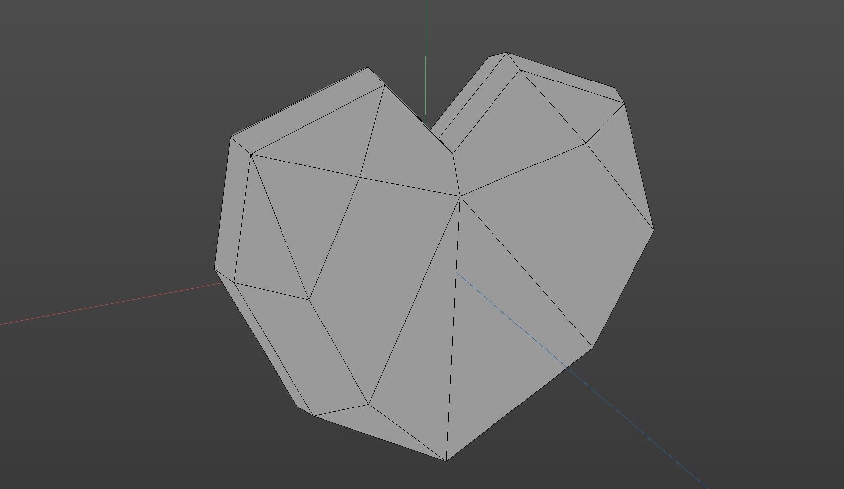Low poly hearth polygonal heart 3D print model_2