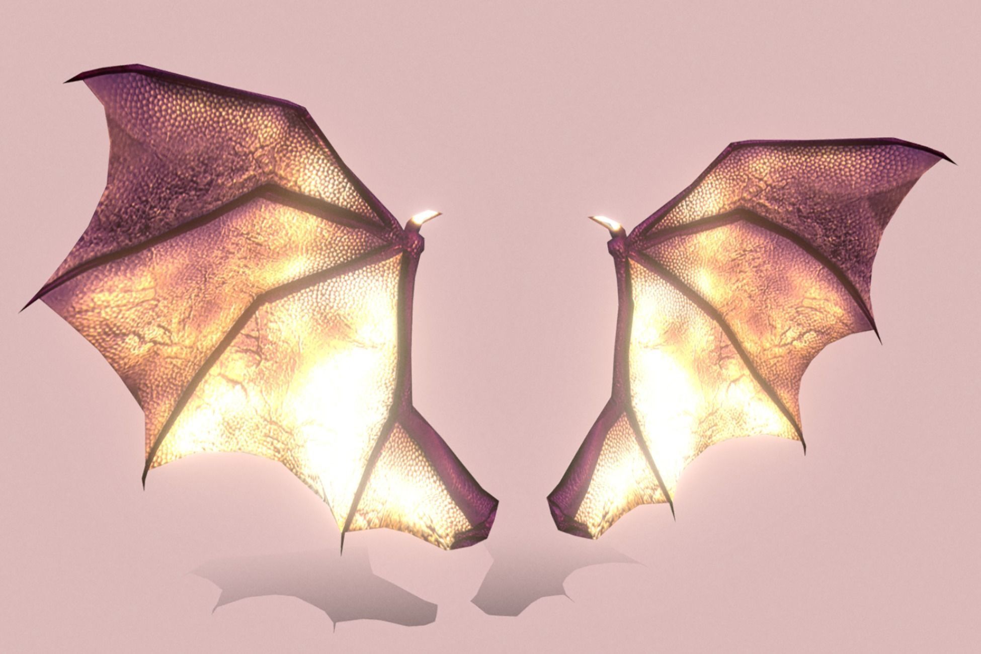 Low Poly Animated Demon Wings Low-poly 3D model_2