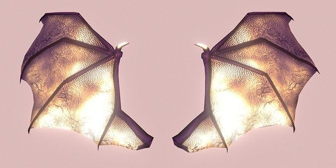 Low Poly Animated Demon Wings Low-poly 3D model