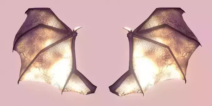 Low Poly Animated Demon Wings Low-poly 3D model