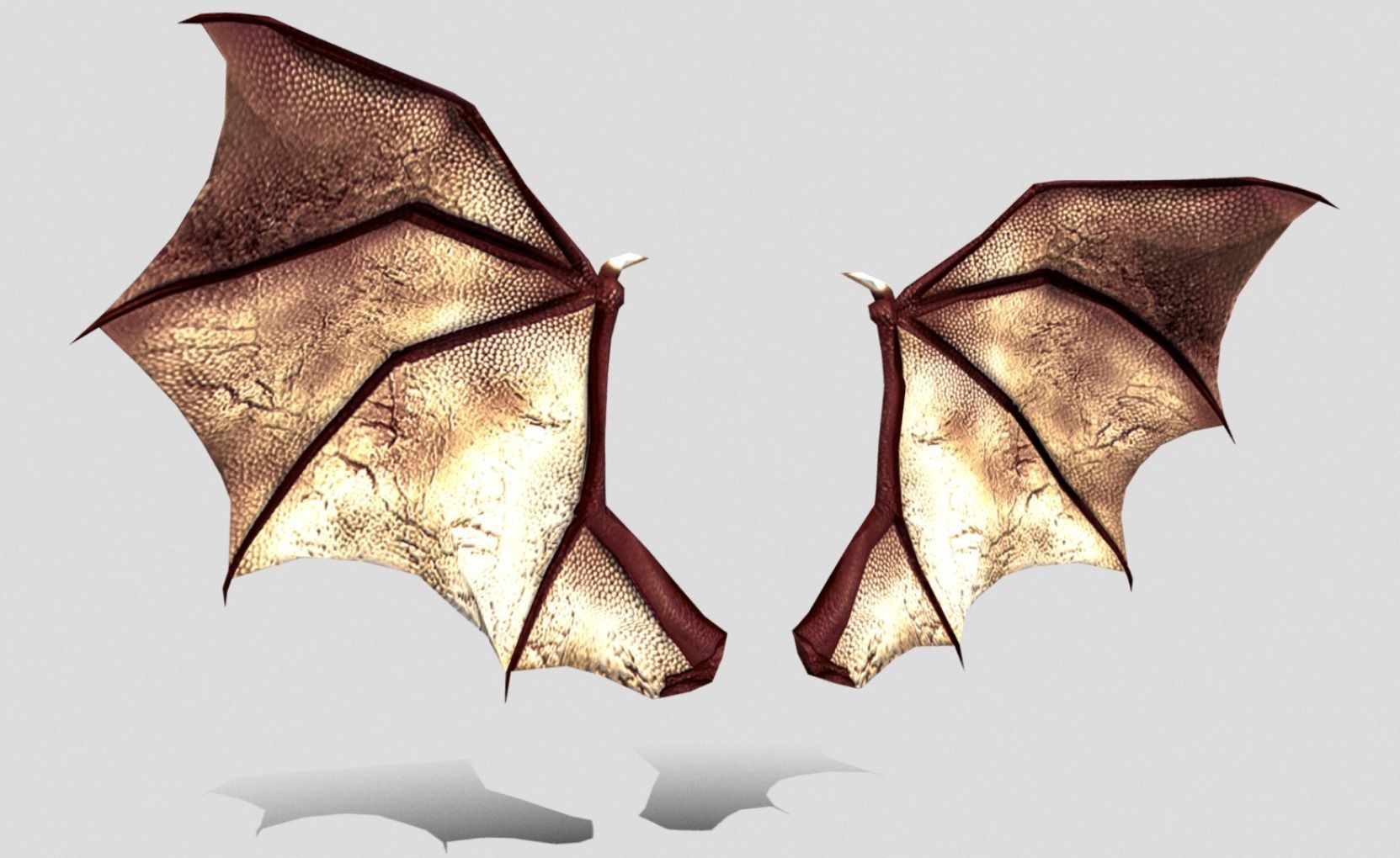 Low Poly Animated Demon Wings Low-poly 3D model_5