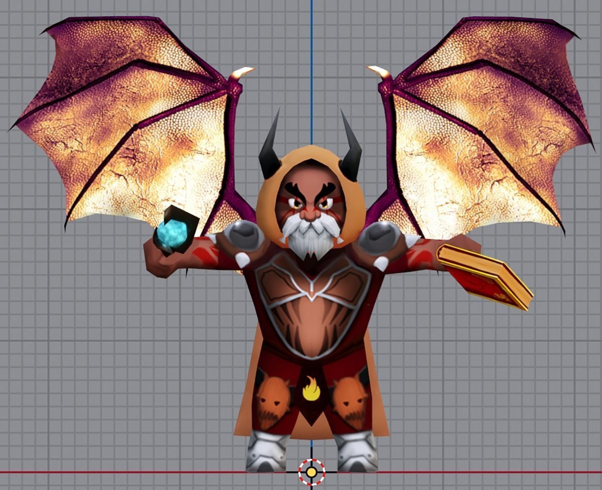 Low Poly Animated Demon Wings Low-poly 3D model_6