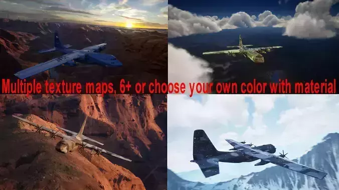 C-130 Rigged Animated Game Ready
