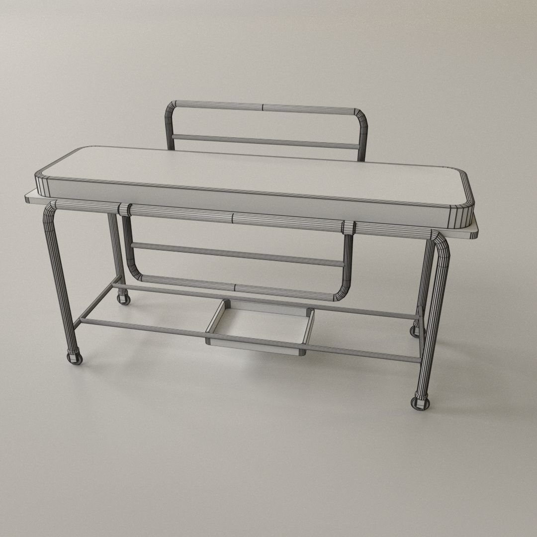 Medical Gurney 3D model_4