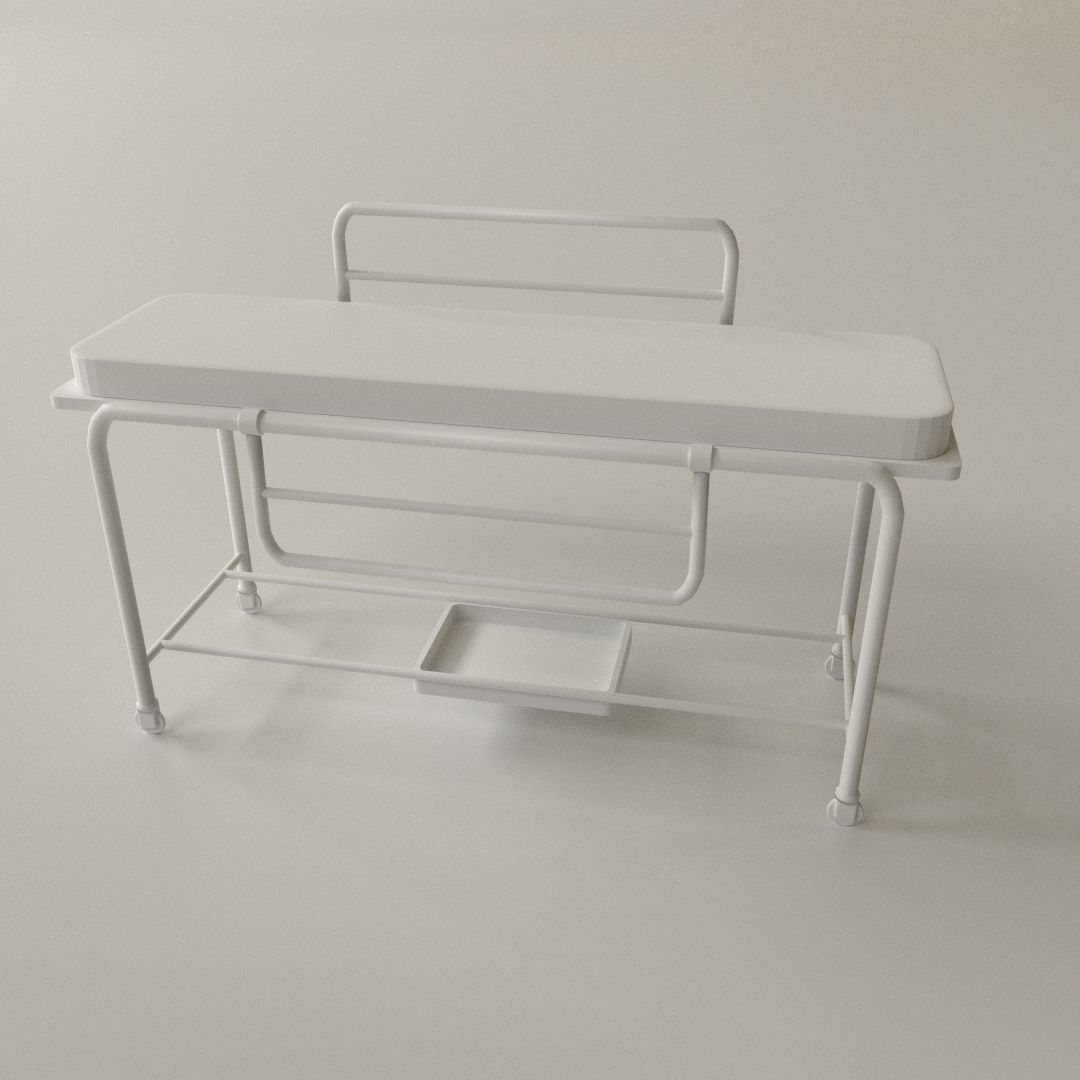 Medical Gurney 3D model_3