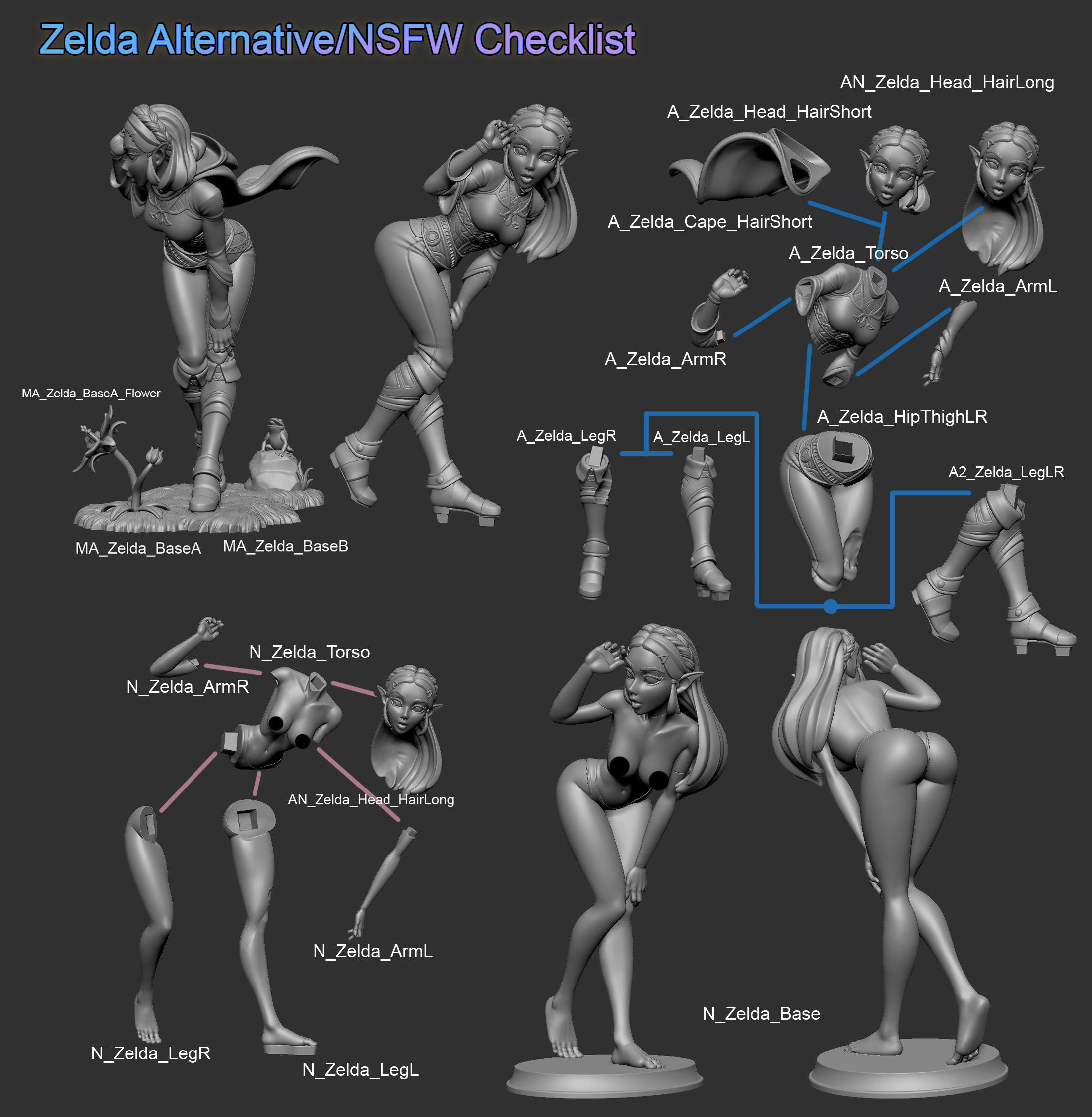 Zelda Breath of the Wild SFW and NSFW 3D Print Model STL 3D print model_5
