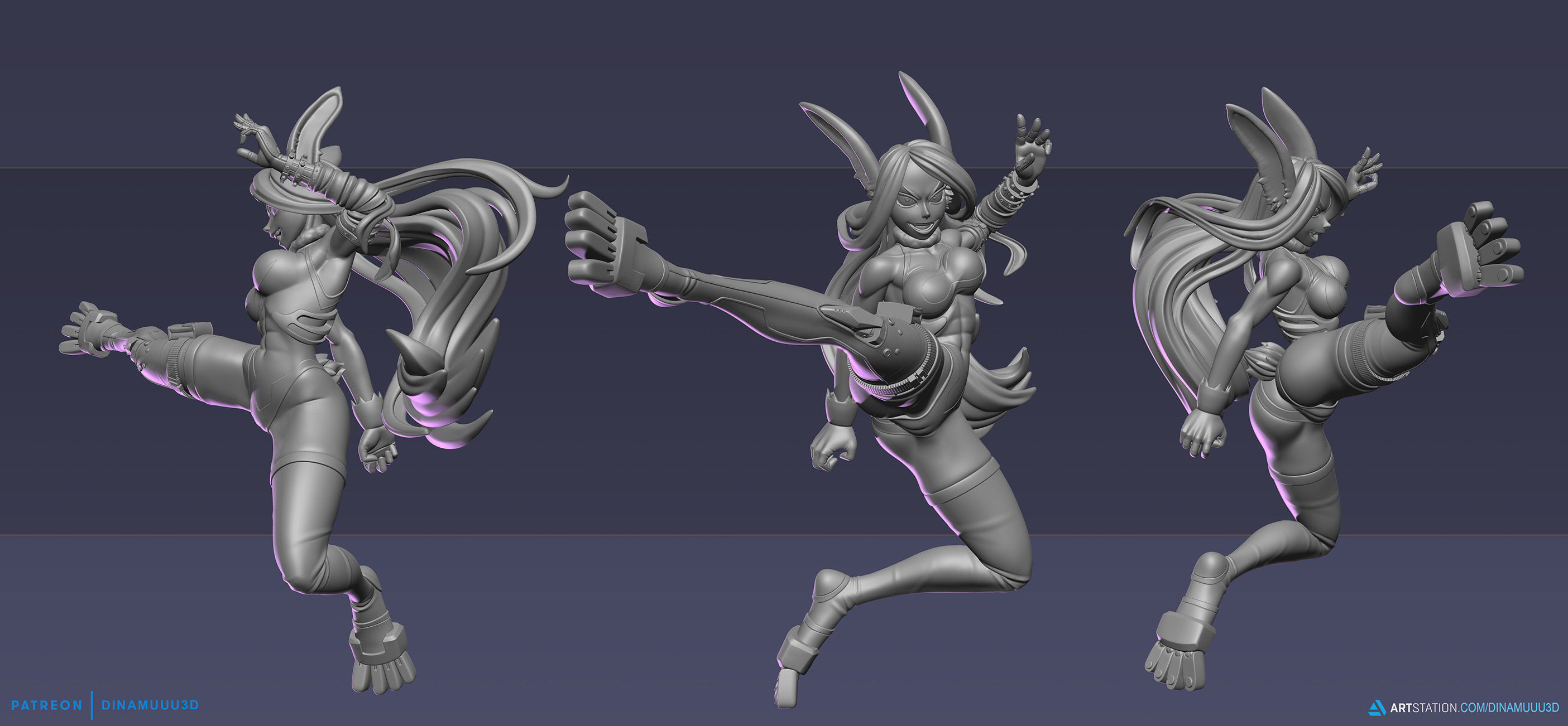 Rabbit Hero Mirko Miruko My Hero Academia 3D Print Model STL 3D print model_7