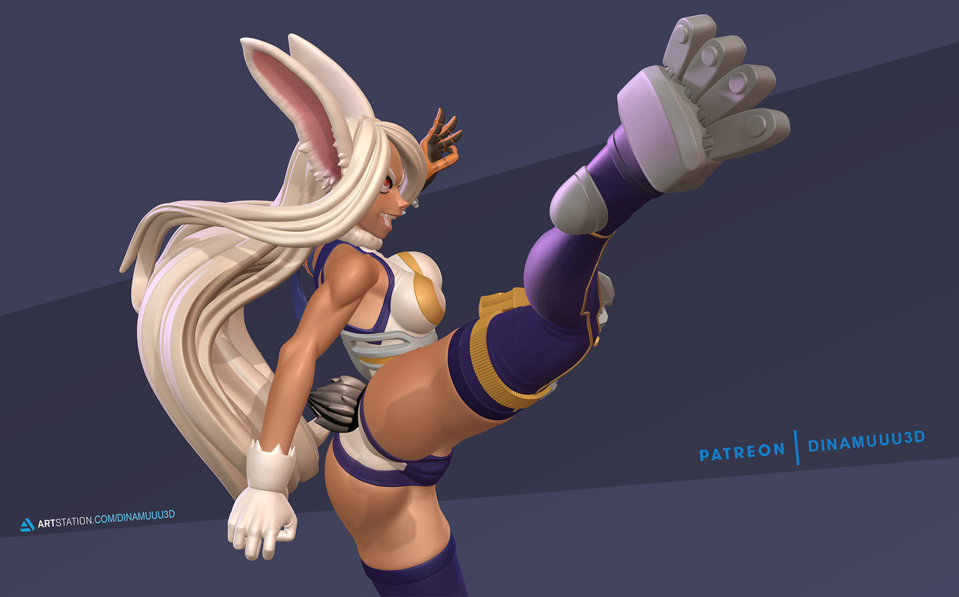 Rabbit Hero Mirko Miruko My Hero Academia 3D Print Model STL 3D print model_3