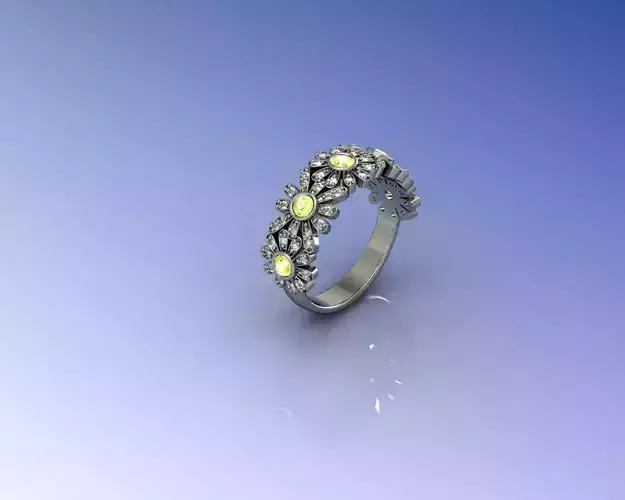 Ring daisy with stones