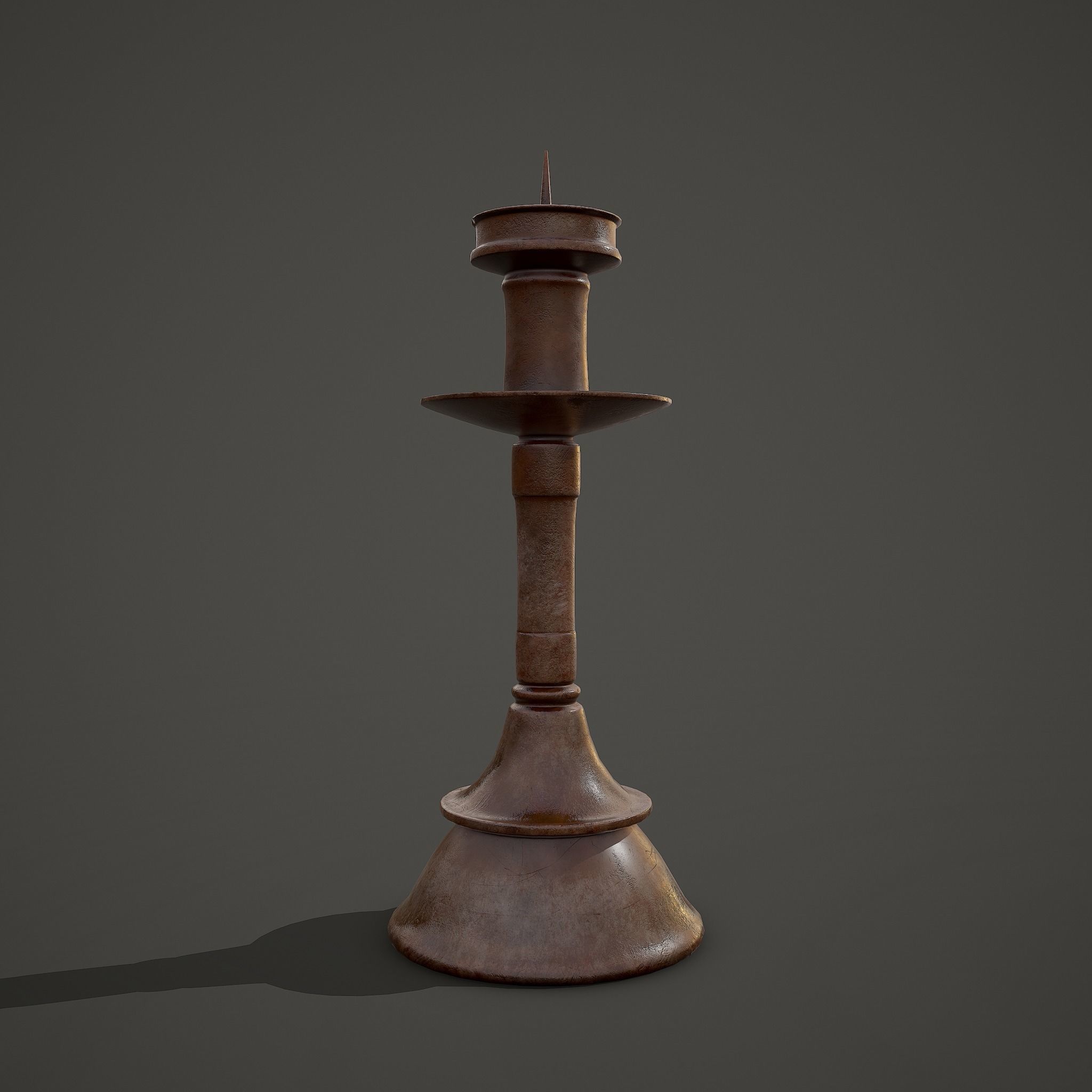 Medieval Style Candle Holder Version 02 3D model_3