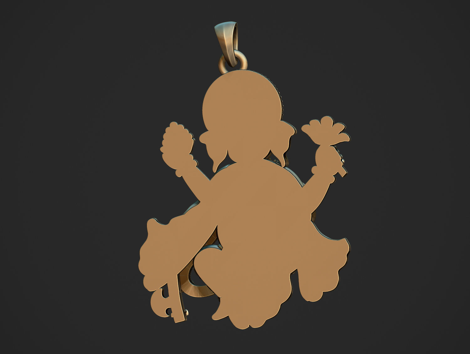 Ganesha ji Pendant Scooped and Flatblack 3D print model_14