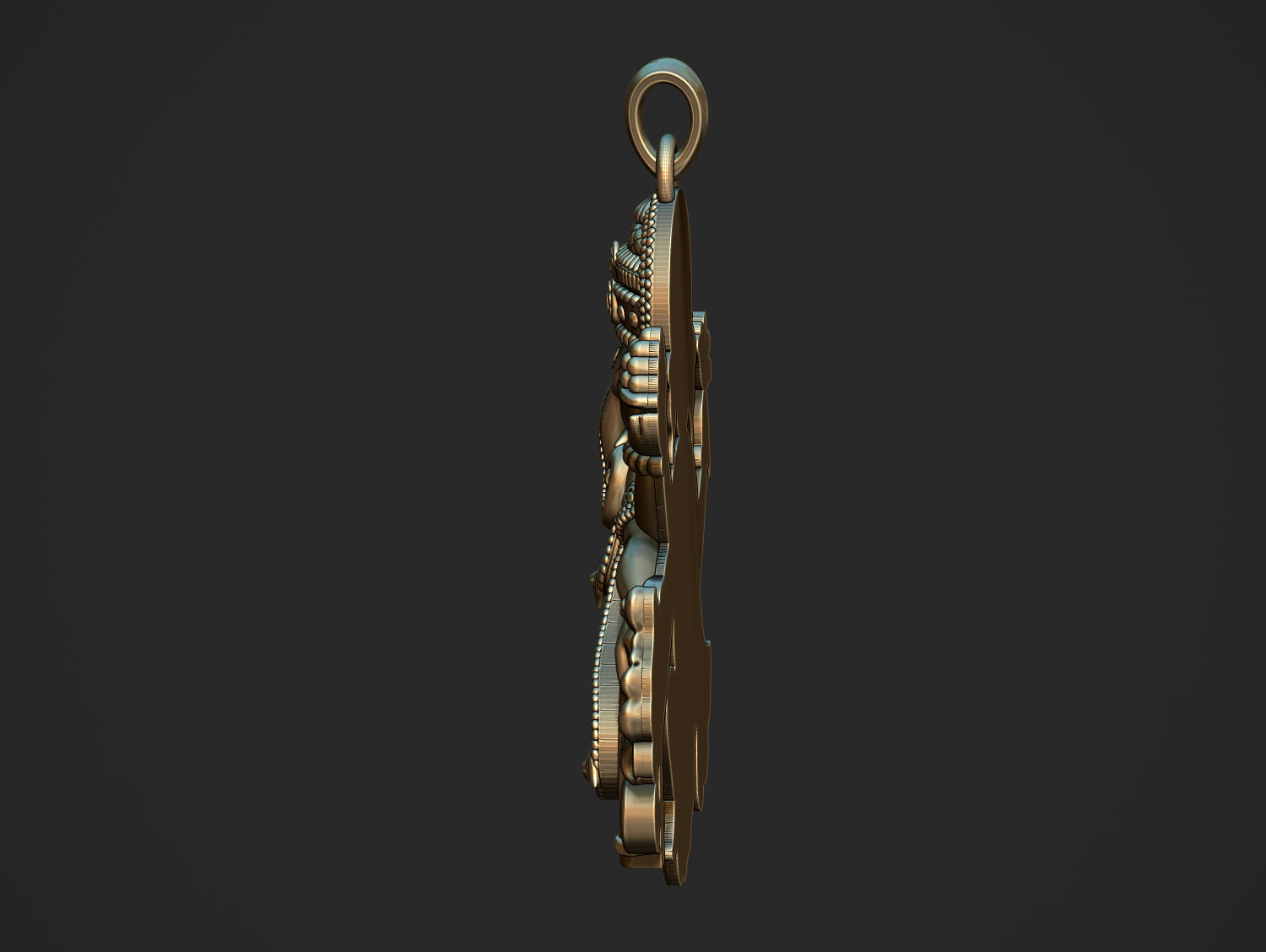 Ganesha ji Pendant Scooped and Flatblack 3D print model_15