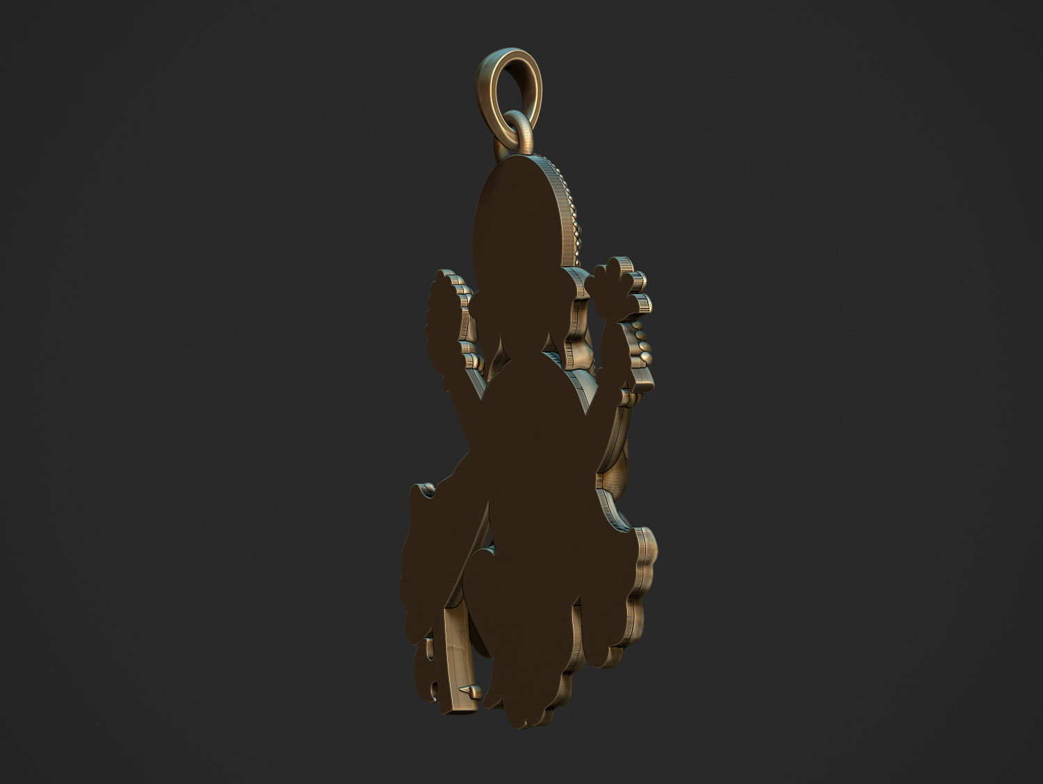 Ganesha ji Pendant Scooped and Flatblack 3D print model_13
