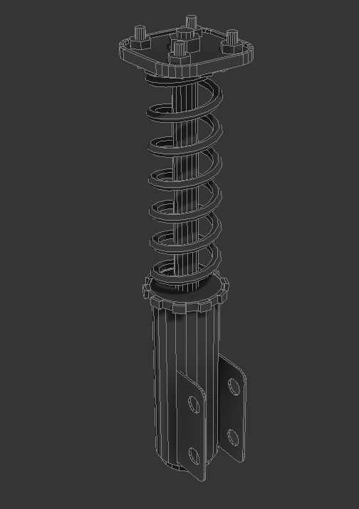 Spring Low Poly Coilover Spring Assemply - Low Poly count free VR / AR / low-poly 3D ...
