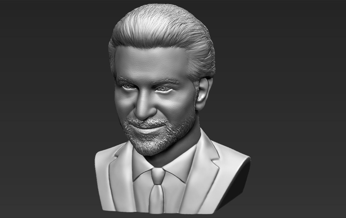 Bradley Cooper bust 3D printing ready stl obj formats 3D print model_19
