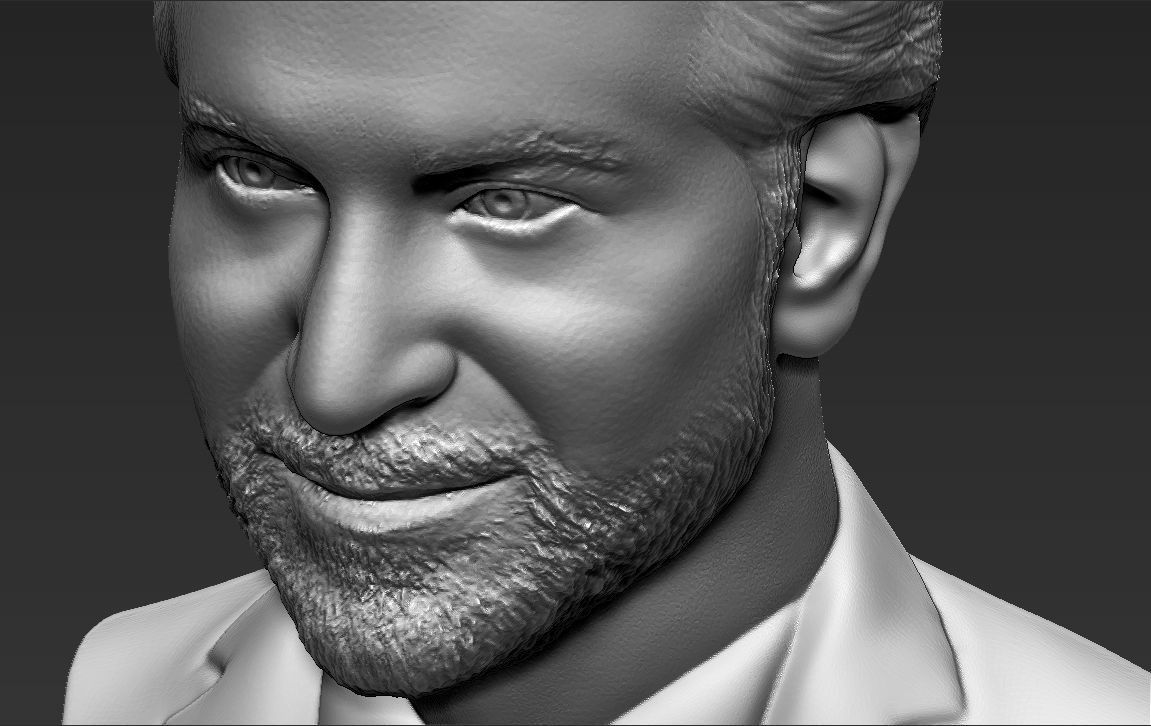 Bradley Cooper bust 3D printing ready stl obj formats 3D print model_26