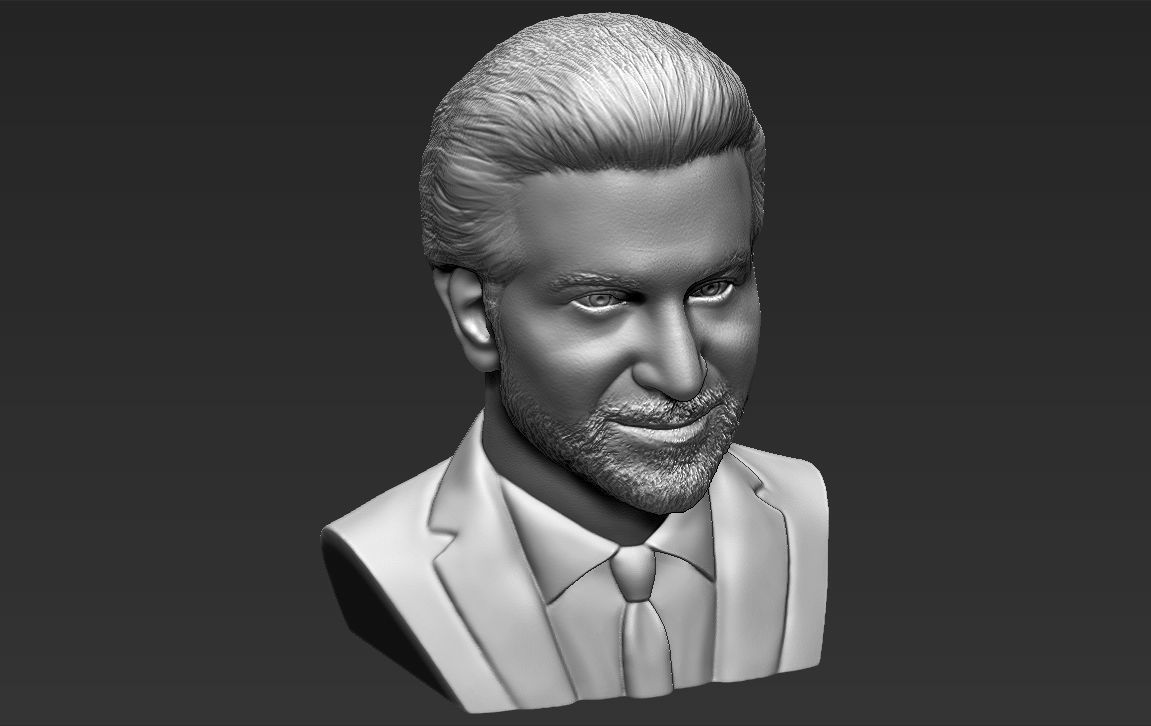 Bradley Cooper bust 3D printing ready stl obj formats 3D print model_21