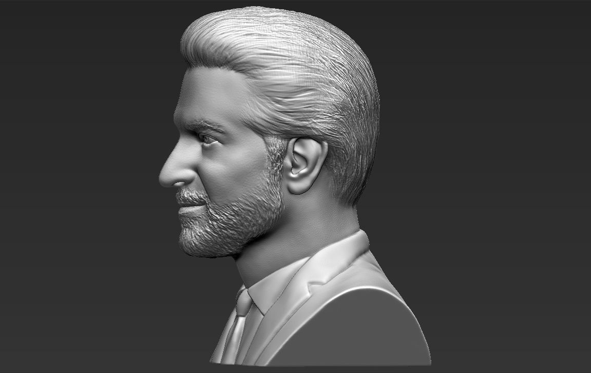 Bradley Cooper bust 3D printing ready stl obj formats 3D print model_3