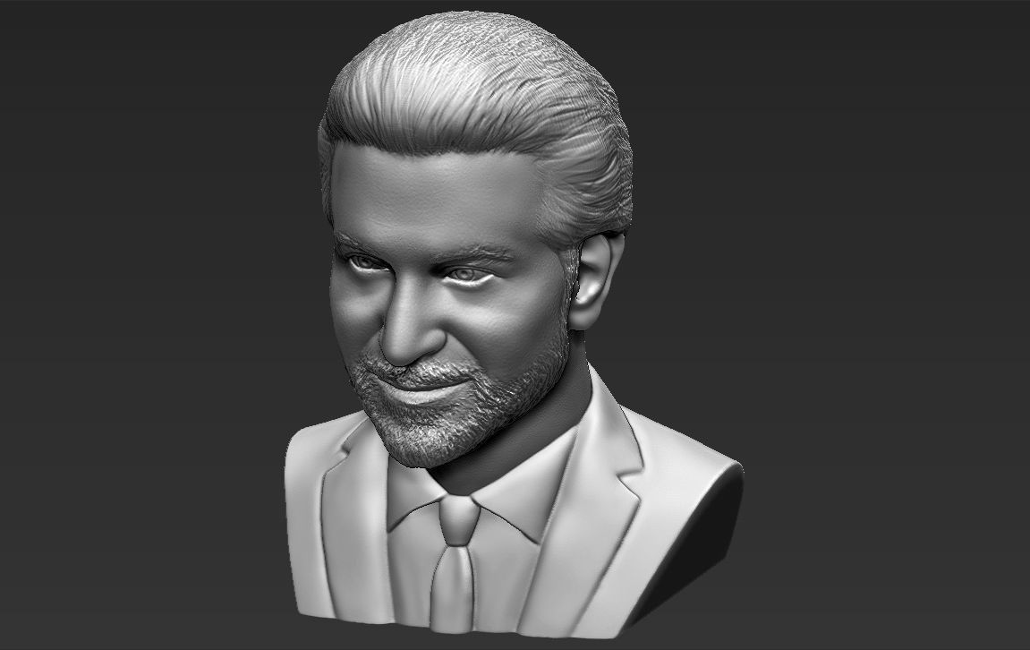 Bradley Cooper bust 3D printing ready stl obj formats 3D print model_22