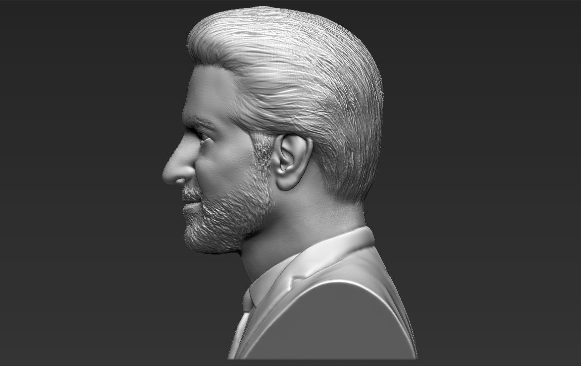 Bradley Cooper bust 3D printing ready stl obj formats 3D print model_10