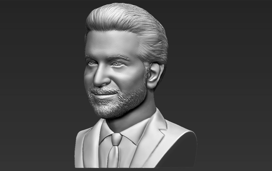Bradley Cooper bust 3D printing ready stl obj formats 3D print model_8