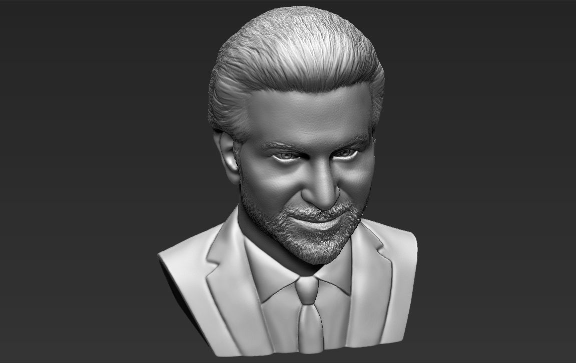 Bradley Cooper bust 3D printing ready stl obj formats 3D print model_18
