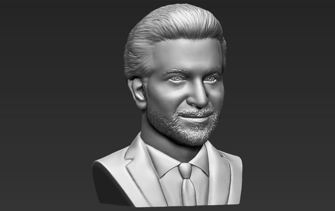Bradley Cooper bust 3D printing ready stl obj formats 3D print model_16