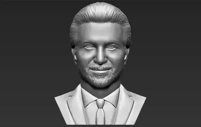 Bradley Cooper bust 3D printing ready stl obj formats 3D print model