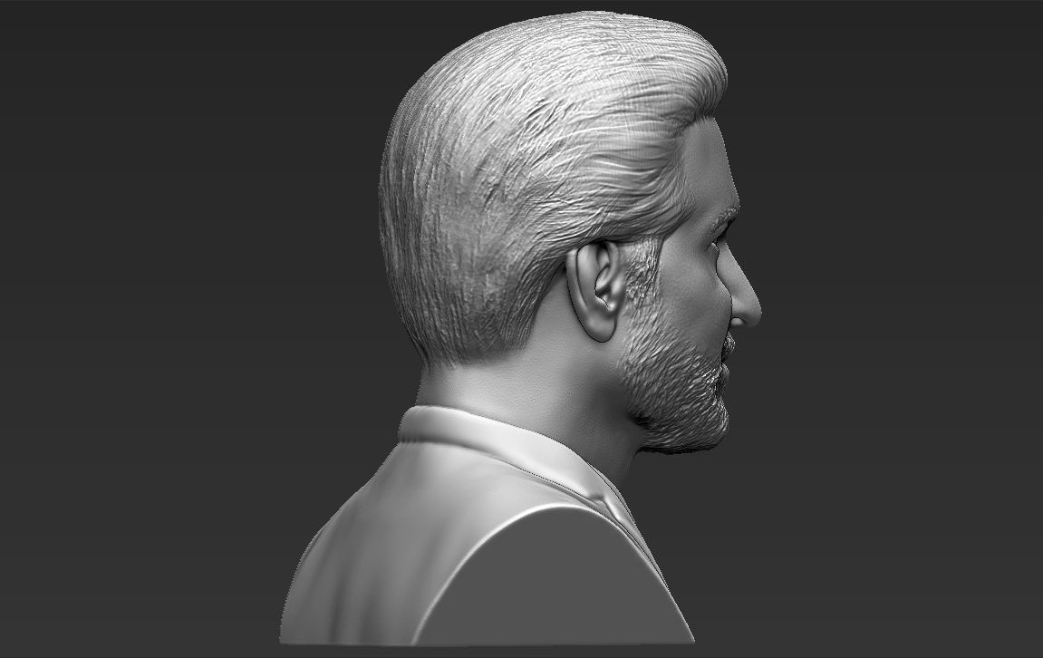 Bradley Cooper bust 3D printing ready stl obj formats 3D print model_5
