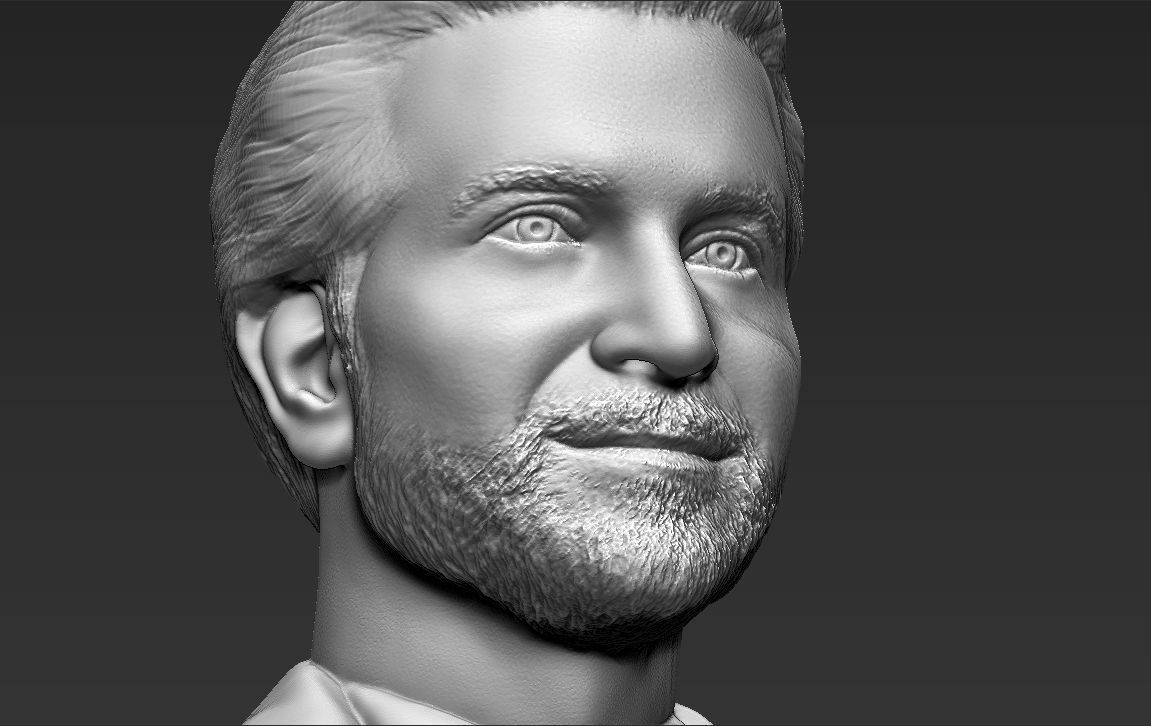 Bradley Cooper bust 3D printing ready stl obj formats 3D print model_28