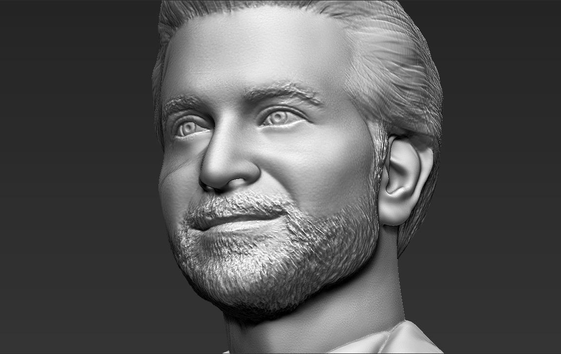 Bradley Cooper bust 3D printing ready stl obj formats 3D print model_27