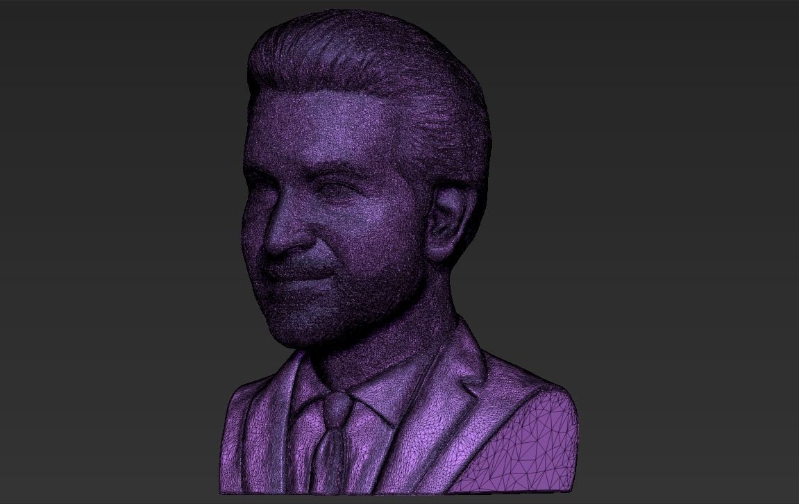 Bradley Cooper bust 3D printing ready stl obj formats 3D print model_33