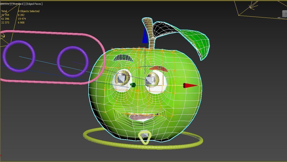  apple character 3D model_4