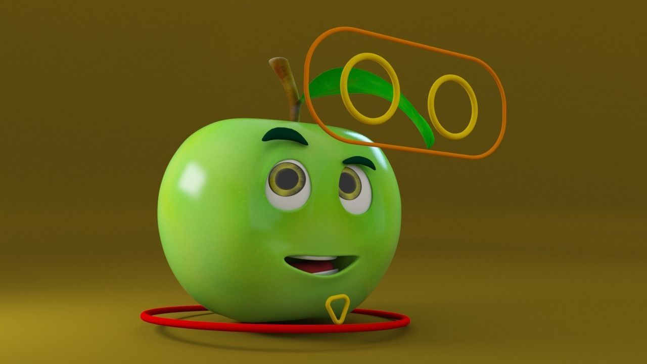  apple character 3D model_3