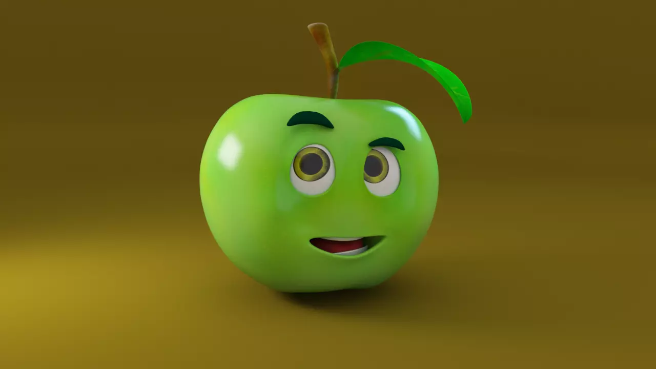  apple character 3D model_0