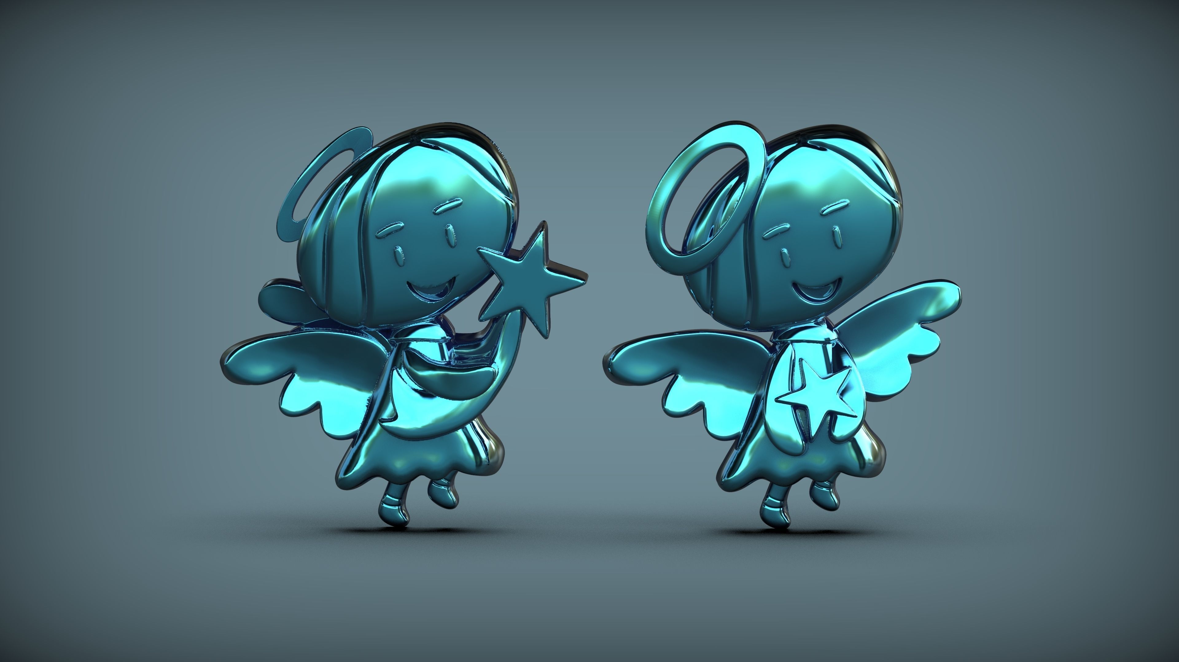 Christhmas 3D Angel  Keychain and jewellery model   3D print model_1