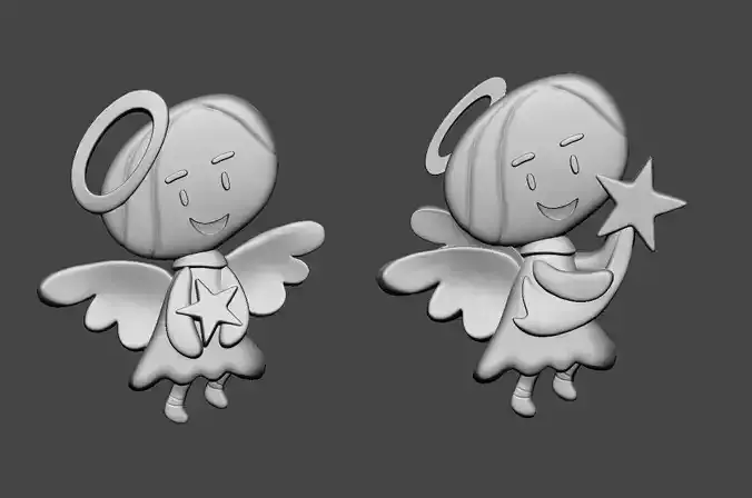 Christhmas 3D Angel  Keychain and jewellery model   3D print model