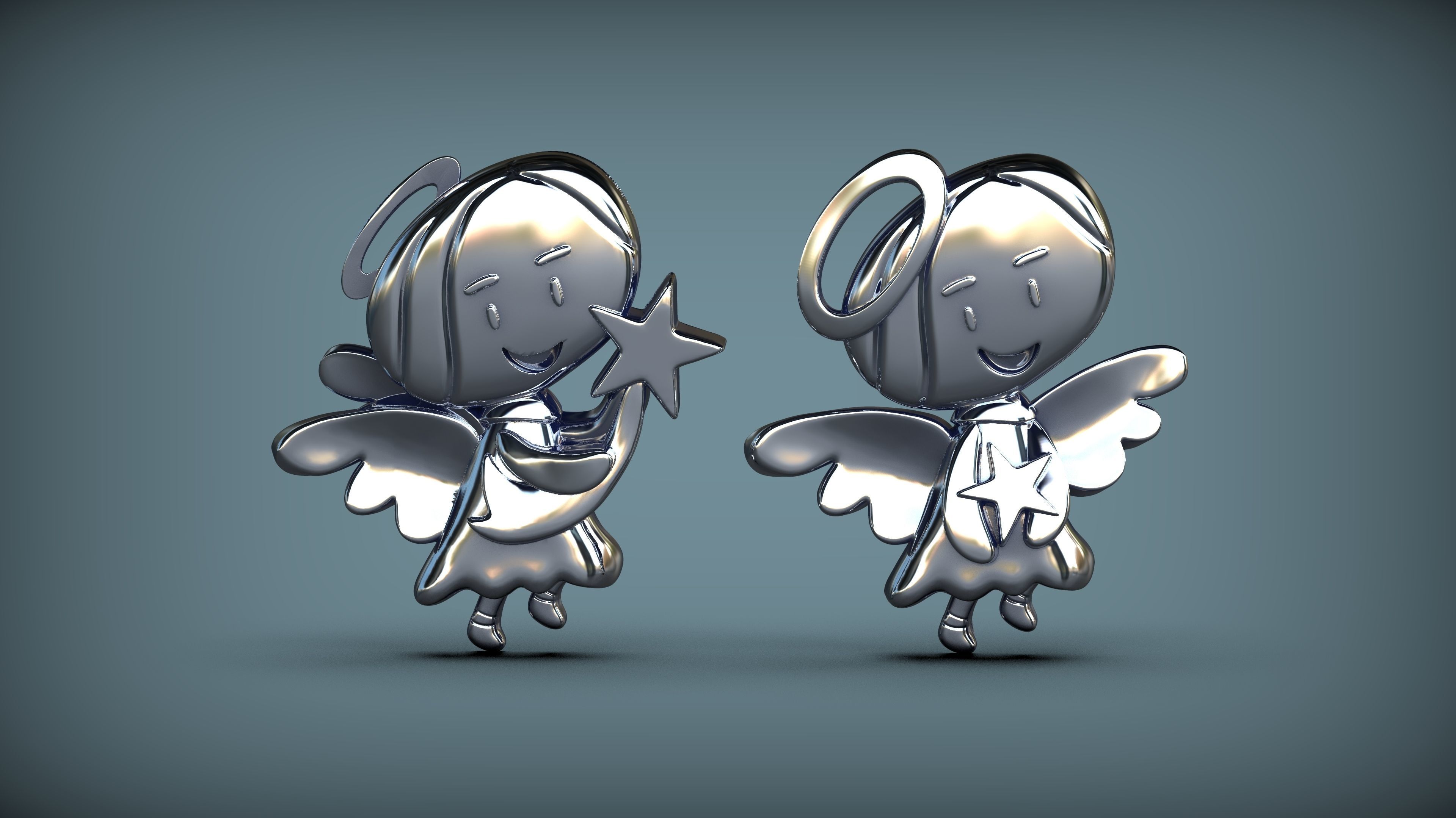 Christhmas 3D Angel  Keychain and jewellery model   3D print model_2