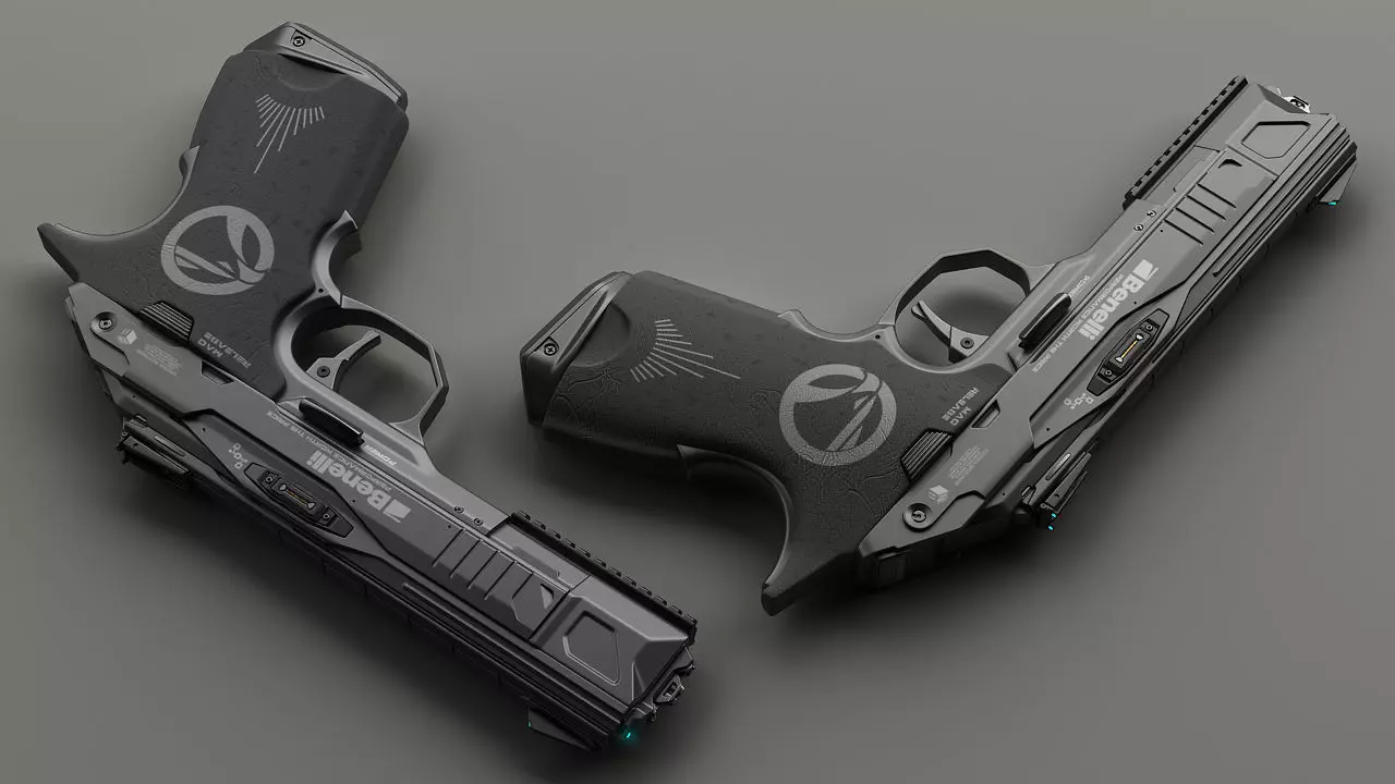 BEN - sci fi  handgun 3D model_0