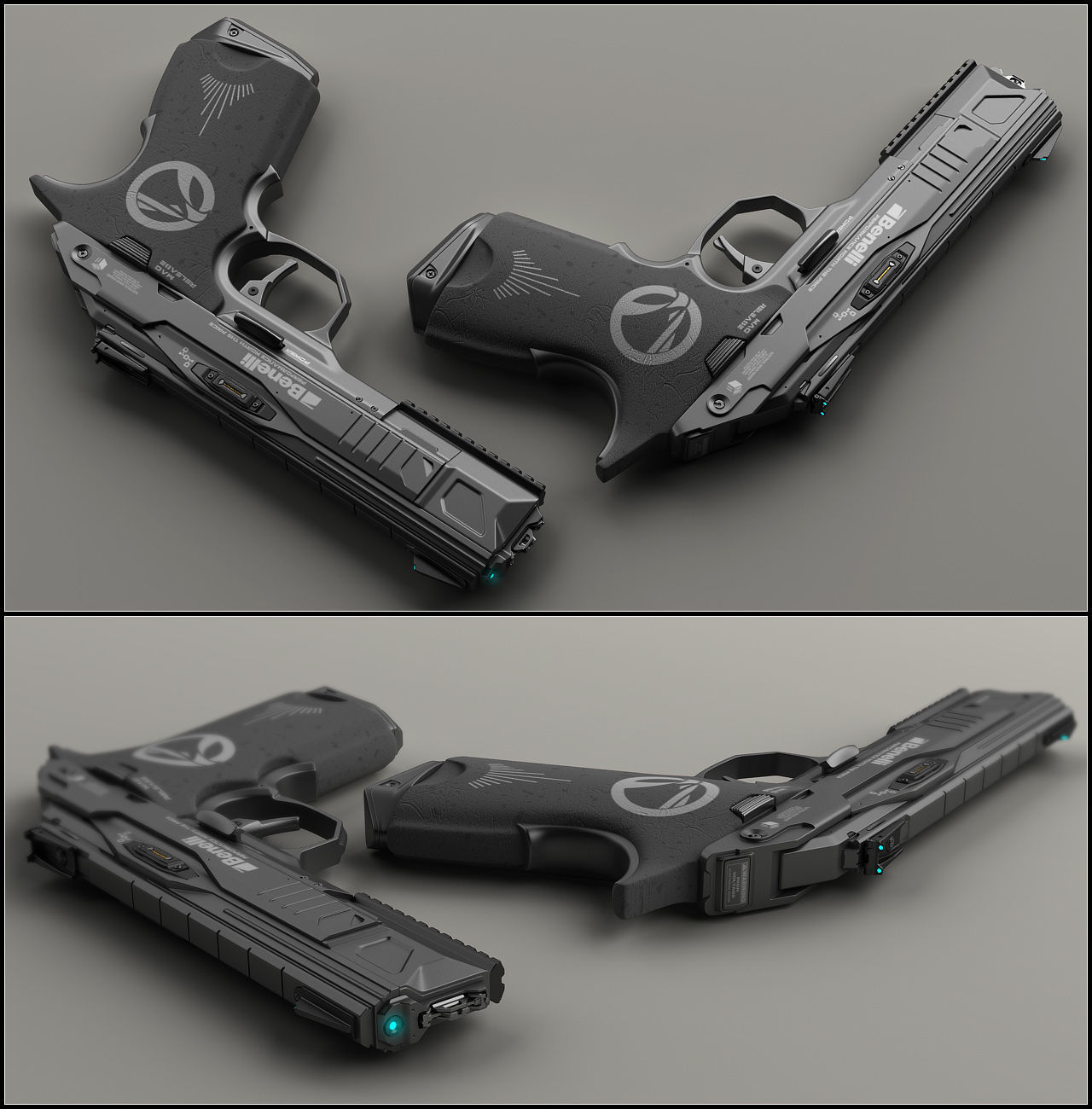 BEN - sci fi  handgun 3D model_1