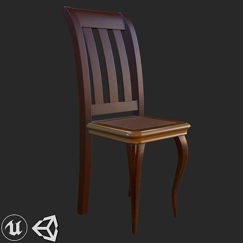 Vintage Furniture Chair PBR Game Ready Low-poly 3D model 2