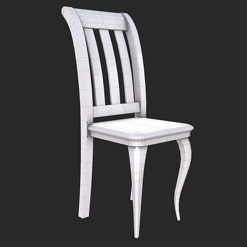 Vintage Furniture Chair PBR Game Ready Low-poly 3D model 4