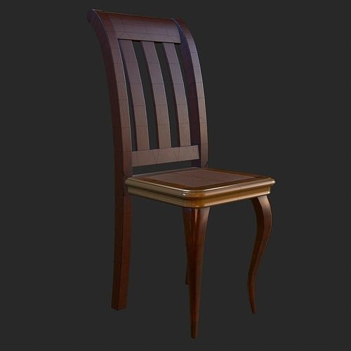 Vintage Furniture Chair PBR Game Ready Low-poly 3D model 5