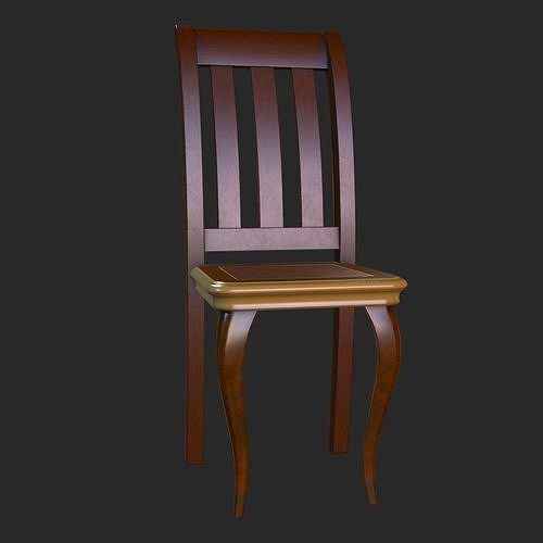 Vintage Furniture Chair PBR Game Ready Low-poly 3D model 6