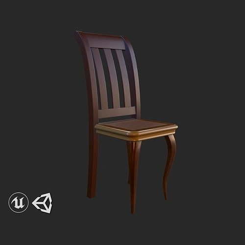 Vintage Furniture Chair PBR Game Ready Low-poly 3D model