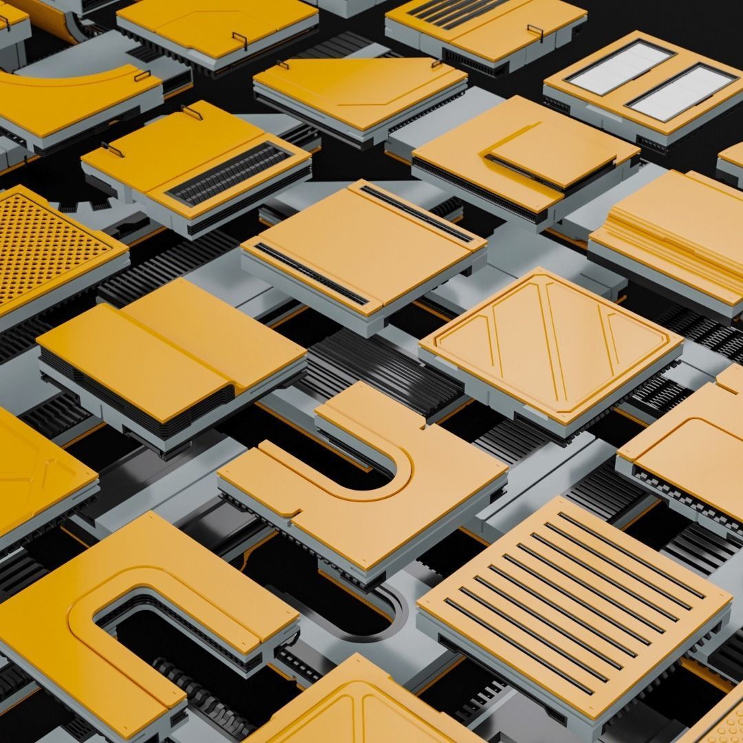 Sci-Fi Blocks Kit-Bash Set 3D model_11