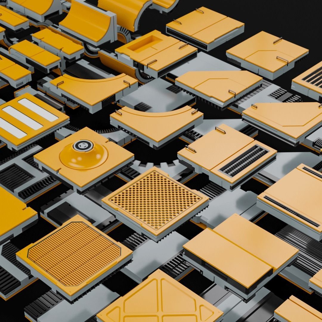 Sci-Fi Blocks Kit-Bash Set 3D model_12