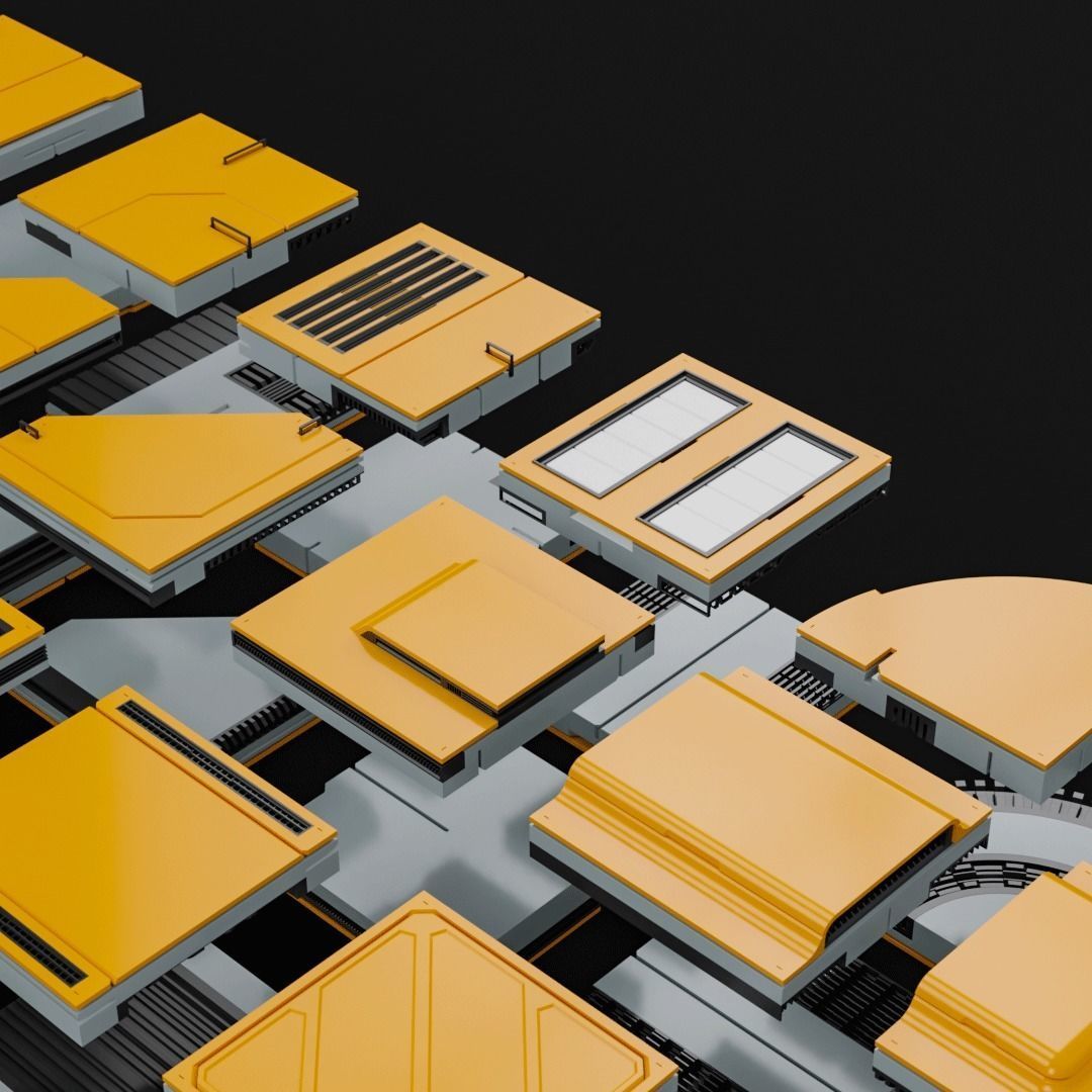 Sci-Fi Blocks Kit-Bash Set 3D model_7