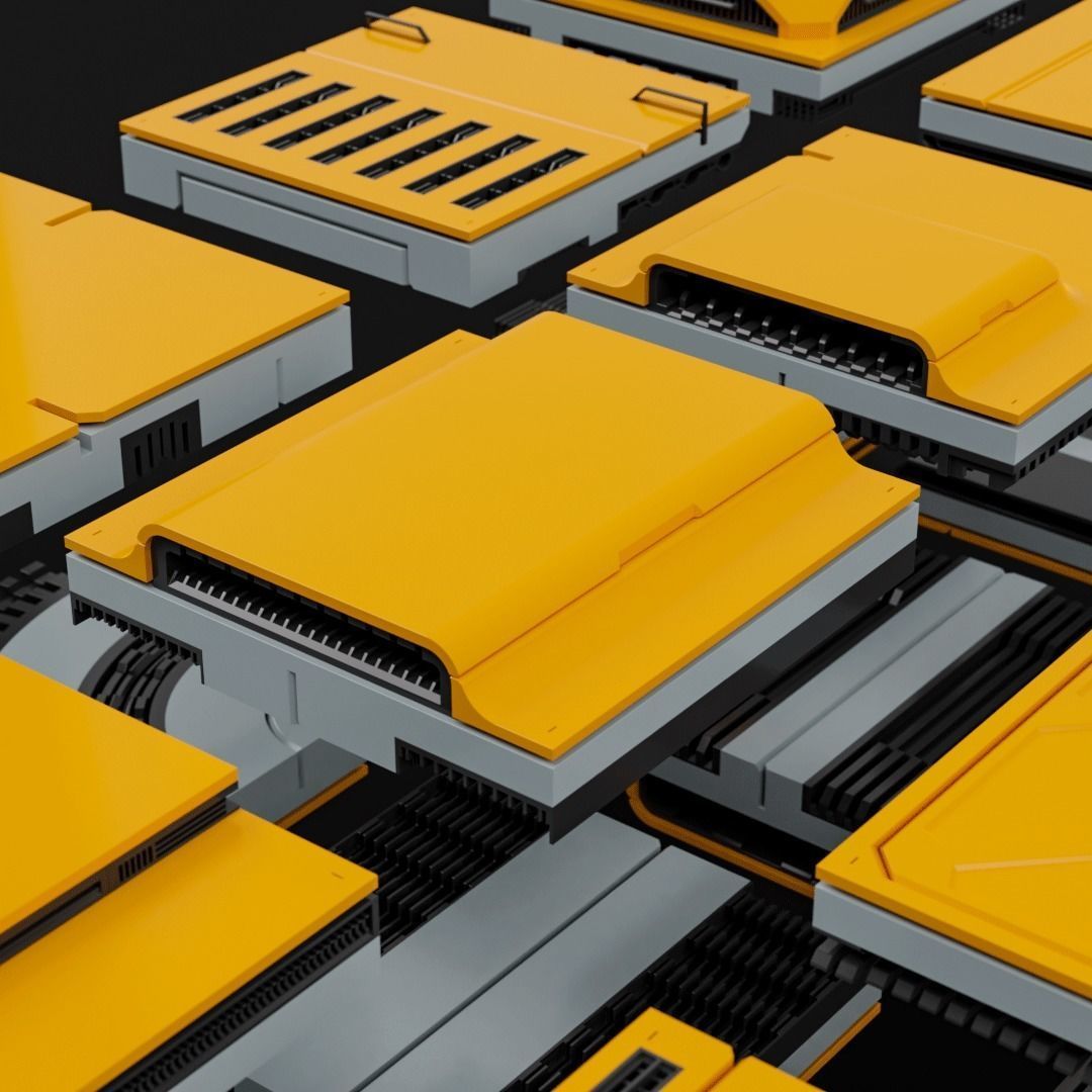 Sci-Fi Blocks Kit-Bash Set 3D model_25